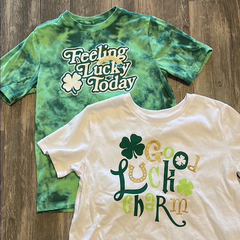 Green st.patricks day shirts size 8 kids